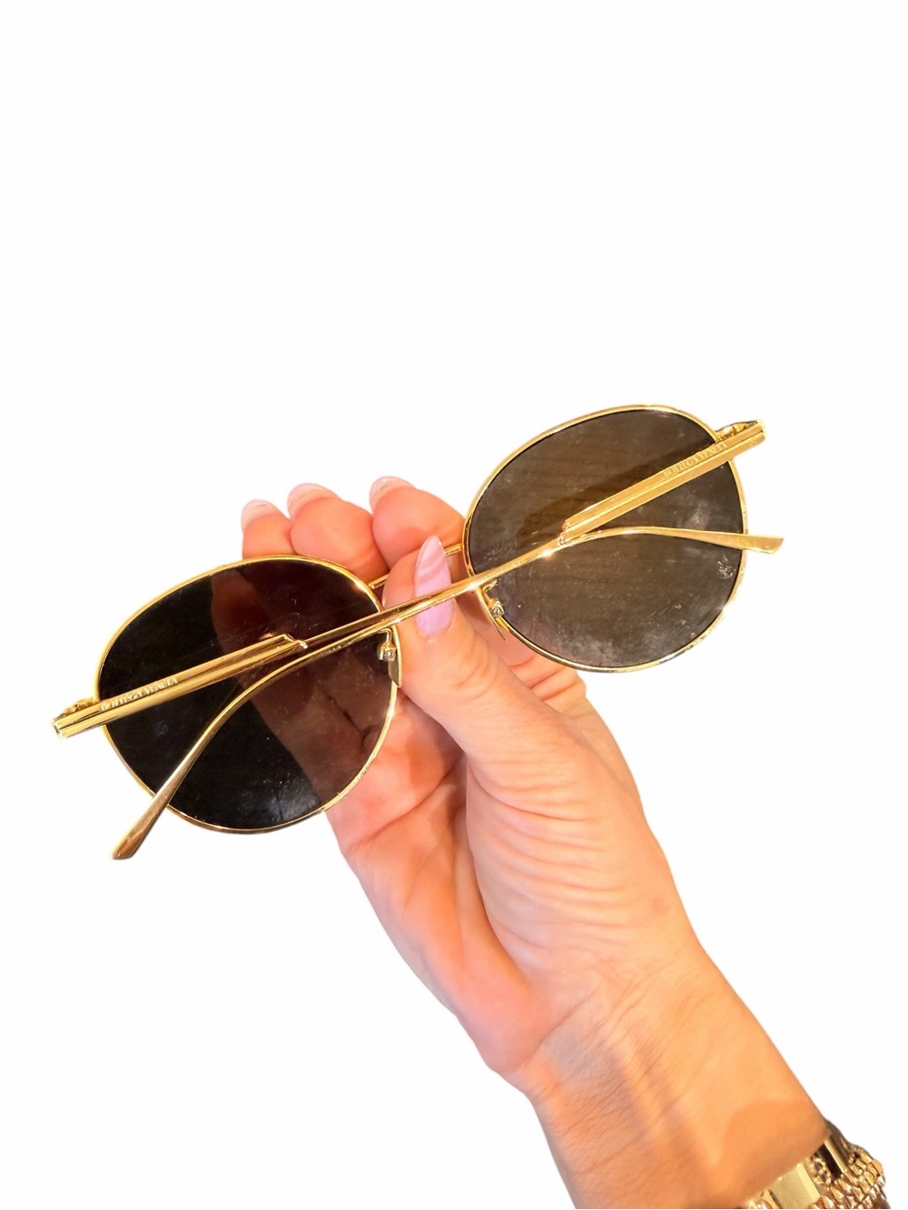 Bottega Veneta Gold Frame Round Sunglasses - Picture 9 of 9